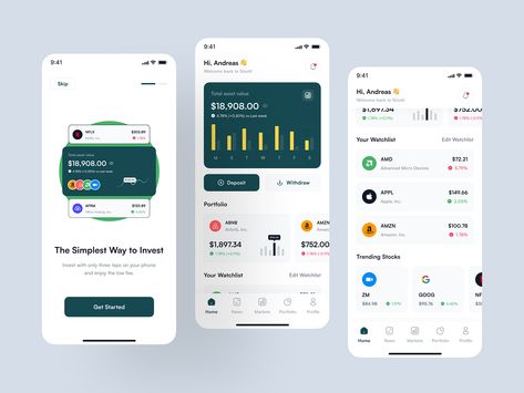 Invester is a premium Stock Investment App UI Kit containing 55+ high-quality screens  https://ui8.net/pixlayer/products/invester---stock-investment-app-ui-kit?browse=author&status=6 Investment App Ui Design, Fintech App Ui Design, Stock Investment, Investment App, Investing Apps, Money Saving Apps, Gold Investments, Finance App, Savings Plan