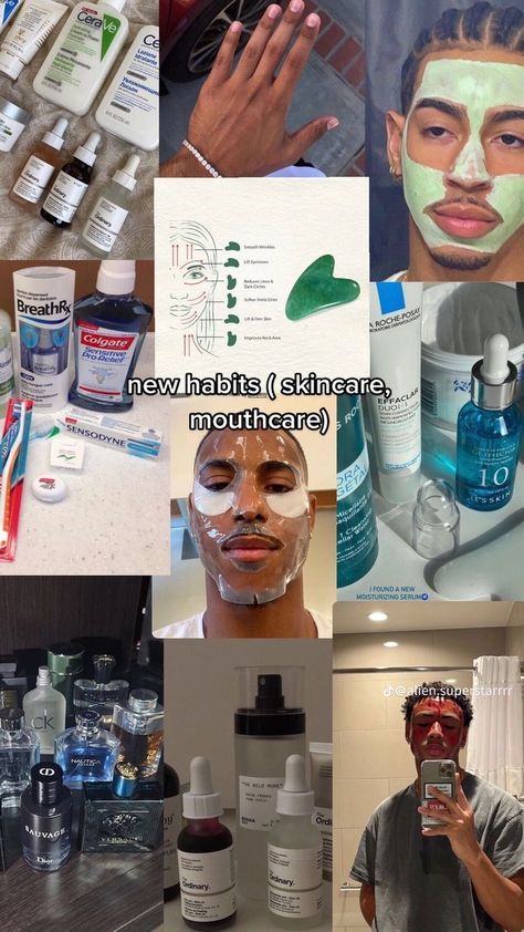 Black Man Skin Care Routine, Men Hygiene Products List, Skin Care Routine For Men Products, Hygiene Care For Men, Men’s Hygiene Products, Hygiene Tips Men, Black Man Self Care, Men Selfcare Aesthetic, Masculine Self Care