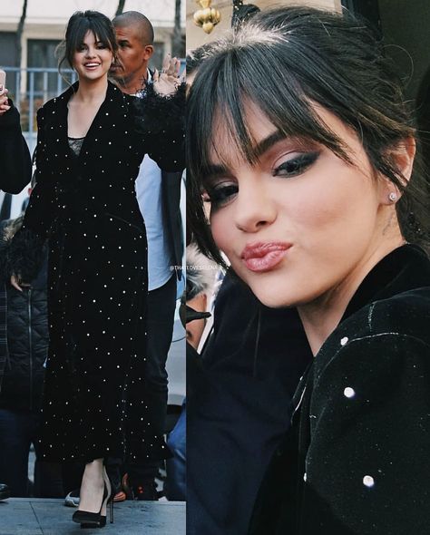 Selena for Pantene 💗 Selena Gomez Curtain Bangs, Selena Gomez Fringe, Selena Gomez Haircut, Selena Gomez Bangs, Hair Stules, Straight Across Bangs, Selena Gomez Hair, Cabello Hair, Bangs For Round Face