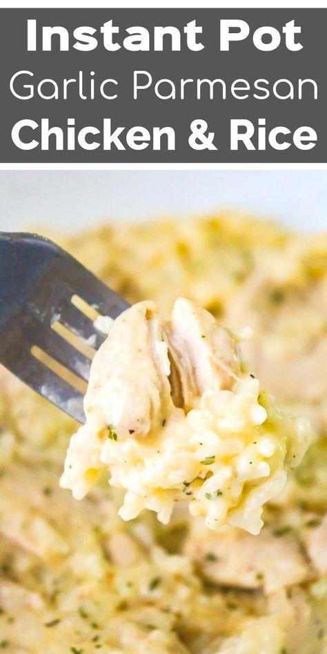 Parmesan Chicken And Rice, Chicken Breast Instant Pot Recipes, Instant Pot Garlic Parmesan Chicken, Instapot Recipes Chicken, Pressure Cooker Recipes Chicken, Chicken And Rice Recipe, Easy Pressure Cooker Recipes, Pressure Cooking Recipes, Creamy Chicken And Rice