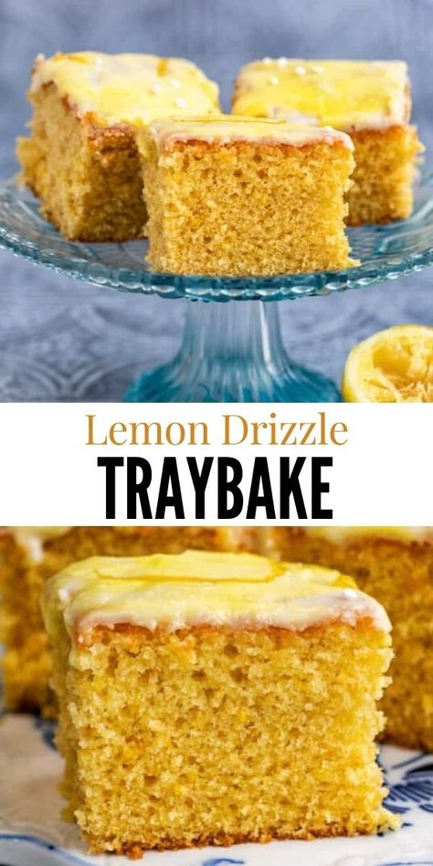 Lemon Tray Bake, Easy Kids Baking Recipes, Lemon Drizzle Traybake, Easy Lemon Drizzle Cake, Lemon Drizzle Cake Recipe, Traybake Recipes, Traybake Cake, Easy Lemon Curd, Completely Delicious