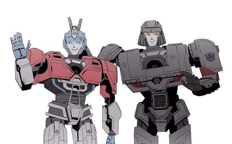 Transformers One  credits to the creator of the image Transformers Ships Fanart, Transformers Orion Pax Fanart, Transformers Icons Comics, Cute Transformers Art, Megaop Transformers Fanart, Transformers Optimus Prime X Megatron, Megatron And Optimus Prime, Transformers Wedding, Megop Fanart