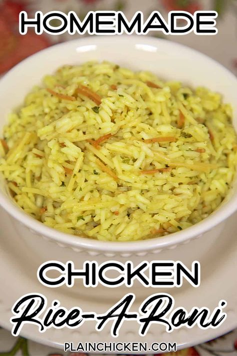 Homemade Rice A Roni, Rice Recipes Side, Spaghetti Chicken, Rice Dishes Recipes, Pasta Bread, Recipes Chili, Rice Side Dish Recipes, Rice A Roni, Cake Pizza