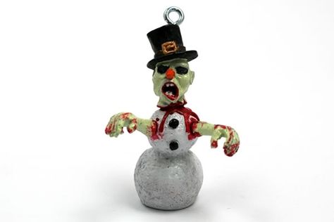 Zombie Snowman - Christmas Ornament Macabre Christmas, Gothic Xmas, Homemade Ornament, Zombie Christmas, Ornament Party, Funny Christmas Ornaments, Creepy Christmas, Dark Christmas, Snowman Christmas Ornaments