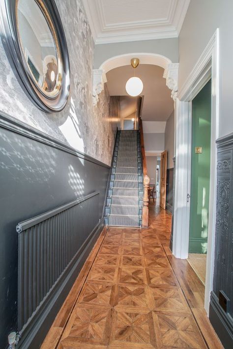 Open Plan Flooring, Small Victorian Terrace House, Over The Garden Wall Pumpkin, Edwardian House Interior, Victorian Terrace Hallway, Terraced House Interior, Renovated Victorian House, Edwardian House Renovation, Small Terraced House