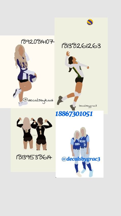 Volleyball Bloxburg Roblox decals Volleyball Bloxburg, Black Family Cartoon, Volleyball Wallpapers, Baby Decals, Volleyball Wallpaper, Bloxburg Decals Codes Aesthetic, Cute Family Pictures, Preppy Decal, Roblox Decals