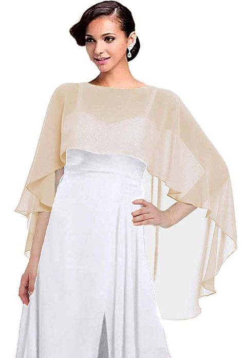 Women Chiffon Cape Bridal Soft Chiffon Scarve Shawls Wraps Beach Cover Up Wedding Bridal Capelet Evening Shawls (White) at Amazon Women’s Clothing store Chiffon Shrug, Bridal Capelet, Chiffon Cape, Mens Cashmere Scarf, Bridesmaid Shawl, Evening Shawls, Long Shawl, Chiffon Shawl, Wedding Cape