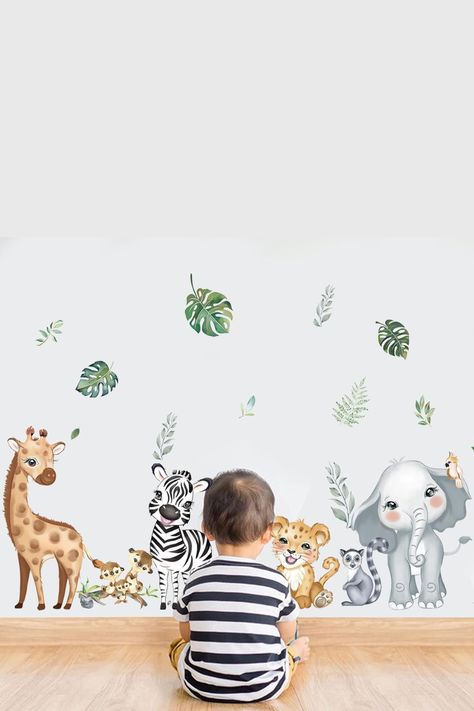 It can be stuck onto any clean, dry, non-textured smooth surfaces: walls, windows, tiles, furniture, mirrors, even your refrigerators. decalmile wall stickers are made of high quality, bright and colourful, easy to peel and stick, removable and waterproof. decalmile jungle animals wall decals are perfect to decorate kids room, bedroom, living room, baby nursery and playroom. Including 2 sheets, sheet size: 30cm x 90cm (11.81" x 35.43"), and DIY as your preference. Giraffe Safari, Jungle Animals, Wall Stickers, Wall Decals, Wall, Animals, Wall Sticker