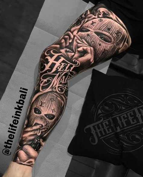 Full Leg Tattoo Men Design, Watch Tattoos For Women, Chicano Leg Sleeve, Chicano Sleeve, Tattoos For Women Sleeve, Full Leg Sleeve, Religous Tattoo, Hip Hop Tattoo, Tattoo Perna