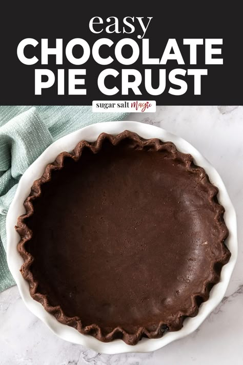 Pie Crust Alternatives, Low Calorie Pie Crust, Bariatric Keto, Easy Chocolate Pie, Chocolate Pie Crust, Almond Pie, Heavenly Desserts, Chocolate Crumbs, Kinds Of Pie