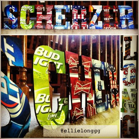 beer letters! #beer #DIY Beer Crafts, Beer Box, Gifts For Guys, Beer Cans, Ideas Party, Bud Light, Boyfriend Birthday, The Grove, Crafty Craft