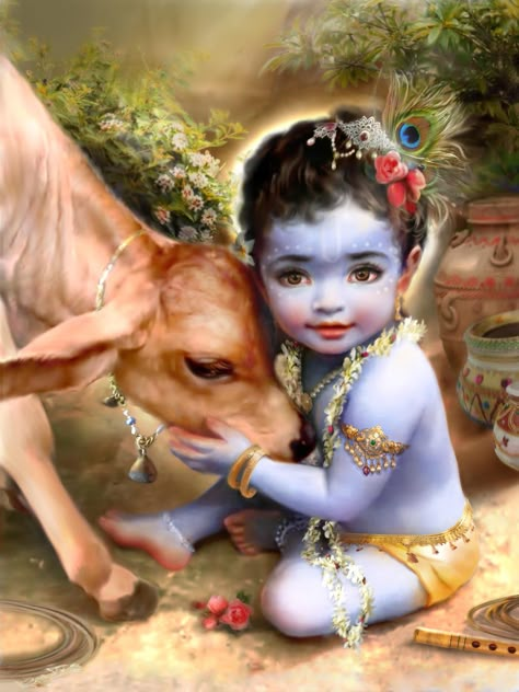 Krishna Drawing, Shree Krishna Wallpapers, Little Krishna, Baby Krishna, Radha Krishna Wallpaper, Vedic Art, Goddess Artwork, Lord Krishna Wallpapers, Krishna Radha Painting