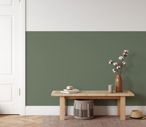 Plain Colour Wallpaper In Natural Green - Peel and Stick and Soak and Stick Wallpaper I Heart Wall Art Australia Plain Colour Wallpaper, Wall Peel And Stick, Wallpaper Bedroom Feature Wall, Half Painted Walls, Colour Wallpaper, Australia Wall Art, Plain Colour, Heart Wall Art, Walls Room