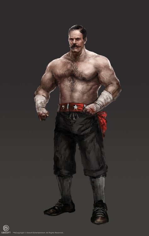 Strongman Fantasy Art, Dnd Strongman, Strongman Character Art, Dnd Pugilist, Strongman Character Design, Dnd Wrestler, Male Boxer Character Design, Bruiser Character, Brawler Character Design