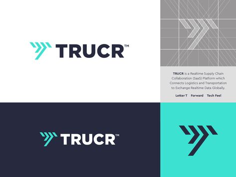 TRUCR - Logo Design   Logo Design for TRUCR a Realtime Supply Chain Collaboration (SaaS) Platform which Connects Logistics and Transportation to Exchange Realtime Data Globally.  Currently open for feedback.  Small side-note: The company name is different and will be announced once the design has approved and they are ready to go live. So for now I have a temporary name which is close to the final name (in style and letterform). Just so you have a better idea how it may look with text next to th Track Logo Design, Logistic Logo Design Branding, Supply Chain Logo, Logistics Logo Design Ideas, Transport Logo Design Ideas, Transportation Company Logo, Transport Logo Design, Distribution Logo, It Company Logo