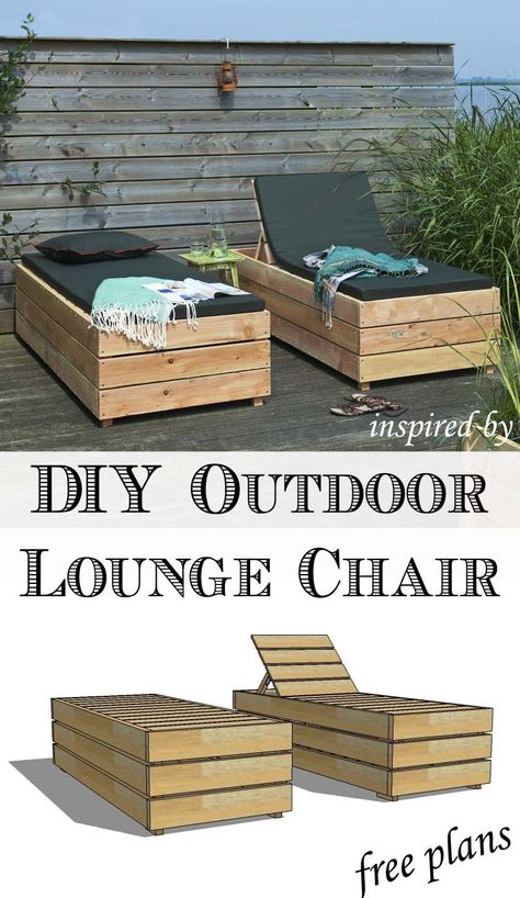 Diy Outdoor Lounge, Diy Lounge, Unique Woodworking, Hemma Diy, Outdoor Lounge Chair, Storage Chair, Diy Garden Furniture, Pallet Outdoor, Diy Furniture Easy