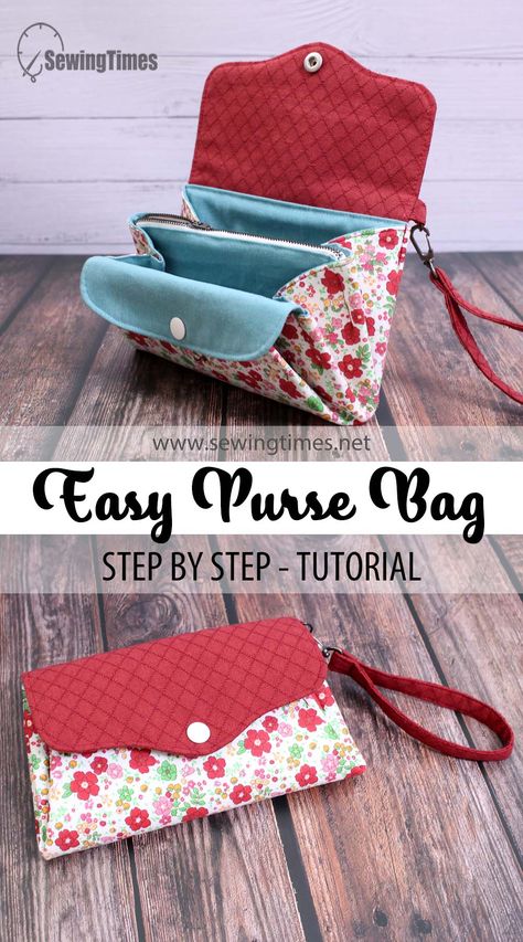 Cloth Purse Patterns, Sew Purse Pattern, Sewn Purse Patterns, Easy Purse Sewing Pattern, Purse Making Tutorial, Purse Making Ideas, Easy Purses To Sew, Sew Clutch Purse, Easy Things To Sew And Sell