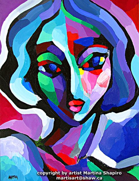 Martina Shapiro Martina Shapiro, Art Cubism, Cubism Art, Cardboard Sculpture, Abstract Face Art, Art N Craft, Canadian Artists, Fantastic Art, Painting Illustration