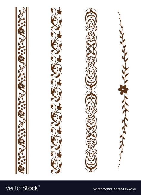 Floral Borders, Pola Bordir, Frame Border Design, Floral Border Design, Islamic Art Pattern, Digital Borders Design, Band Tattoo, Decorative Borders, Ornaments Design