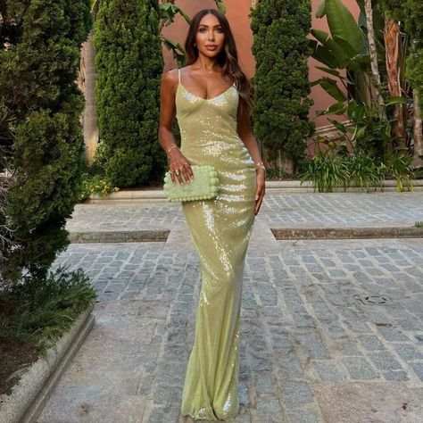 Sequin Long Dress, Beach Holiday Dresses, Spaghetti Strap Mini Dress, Sequin Maxi Dress, Holiday Party Dresses, فستان سهرة, Green Sequins, Summer Party Dress, Maxi Dress Green