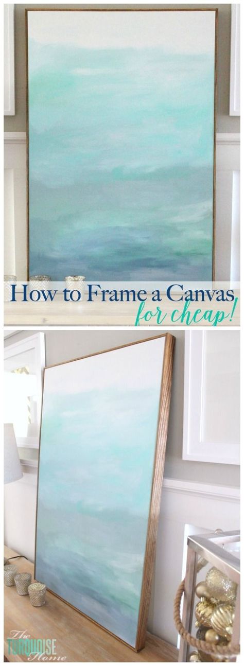 No WAY! This is such an easy (and cheap!) way frame a canvas. It makes a $22 DIY art piece look like it's worth much more!! Frame A Canvas, Diy Kunst, Cuadros Diy, Diy Drawing, Ink Drawings, Malbec, Diy Canvas, New Wall, Diy Wall Art