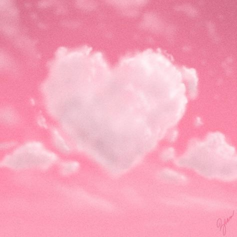 Painting Clouds, Pink Sky, About Love, A Heart, The Sky, Pink, White