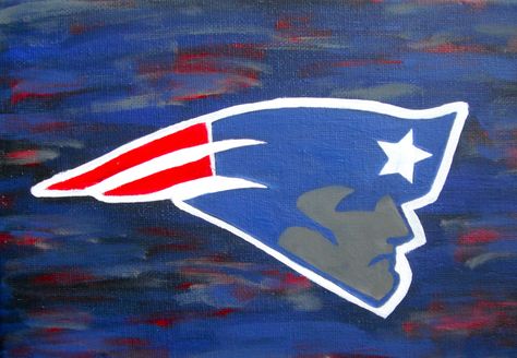 Football Canvas, New England Patriots Logo, Patriots Logo, Selling Paintings, Hand Painted Stones, New Rock, Painting Gallery, Rock Painting Art, Stencil Painting