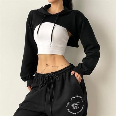 Mode Hippie, Crop Top Hoodie, Capes For Women, Crop Top Outfits, Workout Yoga, Crop Sweatshirt, Cropped Hoodie, Gym Workout, Sports Shirts