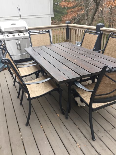 Replacement top for patio table after glass top shattered Table Top Replacement Ideas, Patio Table Redo, Outdoor Glass Table, Patio Table Top, Diy Patio Table, Patio Furniture Makeover, Outdoor Table Tops, Pool Fun, Cheap Patio