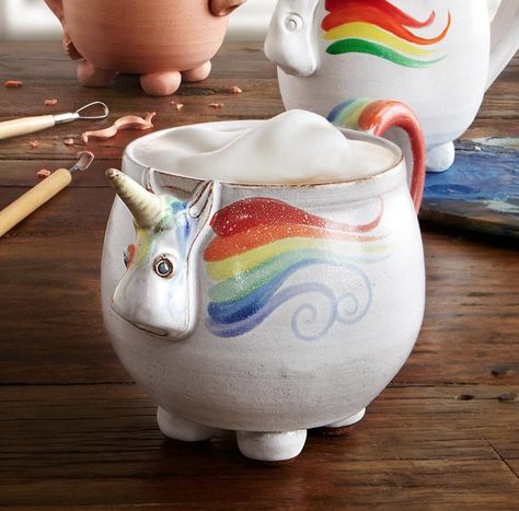 Elwood the Rainbow Unicorn Mug Unicorn Coffee Mug, Unicorn Coffee, Unicorn Mug, Real Unicorn, Drinking Coffee, Unicorn Gifts, Magical Unicorn, Magical Forest, A Unicorn