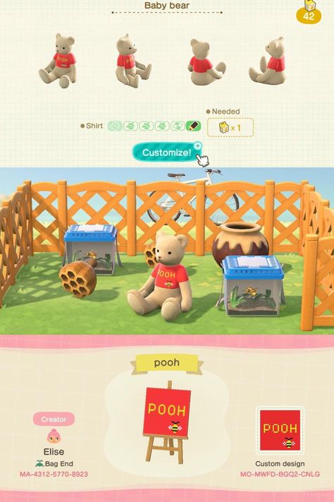 Winnie the pooh disney Animal Crossing Winnie The Pooh, Acnh Winnie The Pooh Design, Animal Crossing Disney Island, Disney Acnh Codes, Acnh Disney Ideas, Acnh Winnie The Pooh, Animal Crossing Disney Codes, Acnh Disney Island, Acnh Disney Design Codes