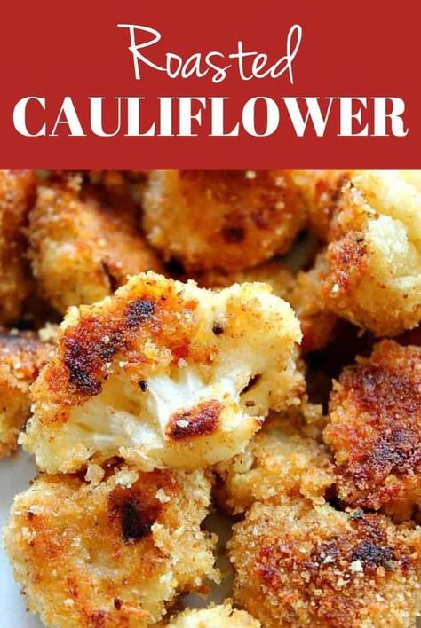 Roasted Cauliflower With Bread Crumbs, Cauliflorini Recipes, Parmesan Cauliflower Bites, Panko Crusted Cauliflower, Crunchy Baked Cauliflower, Roasted Cauliflower Bites, Colliflower Bake Cheese, Cauliflower Italian Recipes, Keto Baked Cauliflower Recipes