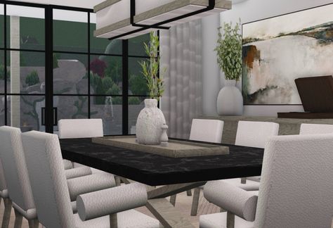 Bloxburg dining room inspiration Roblox Bloxburg Dining Room Ideas Modern, Custom Dining Table Bloxburg, Dining Room Bloxburg Ideas, Bloxburg Dining Table, Bloxburg Dinner Room Ideas, Dining Room Ideas Bloxburg, Bloxburg Dining Room, Bloxburg Inspiration, Dinig Room