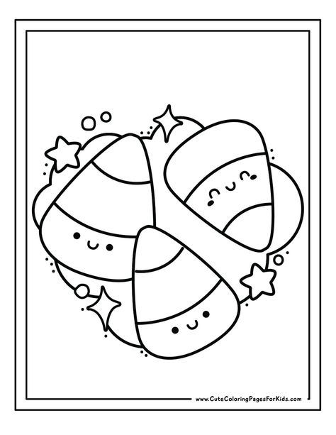 Halloween Candy and Treats Coloring Pages (Free Printable) - Cute Coloring Pages For Kids Hollween Craft Ideas, October Coloring Sheets For Kids, Easy Coloring Pages Halloween, Easy Printable Coloring Pages, Halloween Coulering Pages, Kinder Coloring Pages, Free Printable Coloring Pages Halloween, October Coloring Sheets, Cute Halloween Coloring Sheets