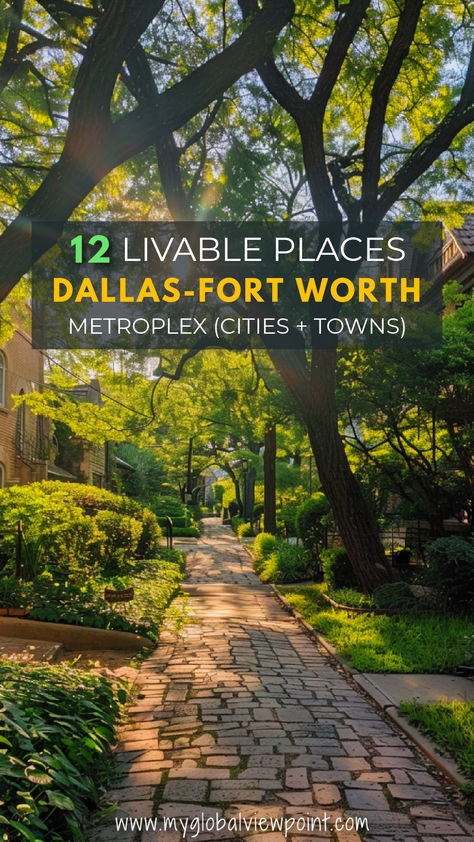 Livable cities and towns in Dallas-Fort Worth Area Fort Worth Homes, Dallas Neighborhoods, Moving To Dallas, Places To Live, Downtown Dallas, Best Places To Live, Dallas Fort Worth, Travel Itinerary, City Guide