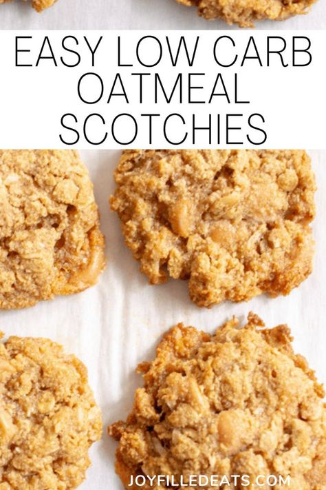 Low Carb Oatmeal Cookies, Sugar Free Oatmeal Cookies, Sugar Free Oatmeal, Low Carb Oatmeal, Oatmeal Scotchies, Keto Oatmeal, Joy Filled Eats, Boiled Egg Diet Plan, Low Carb Cookies