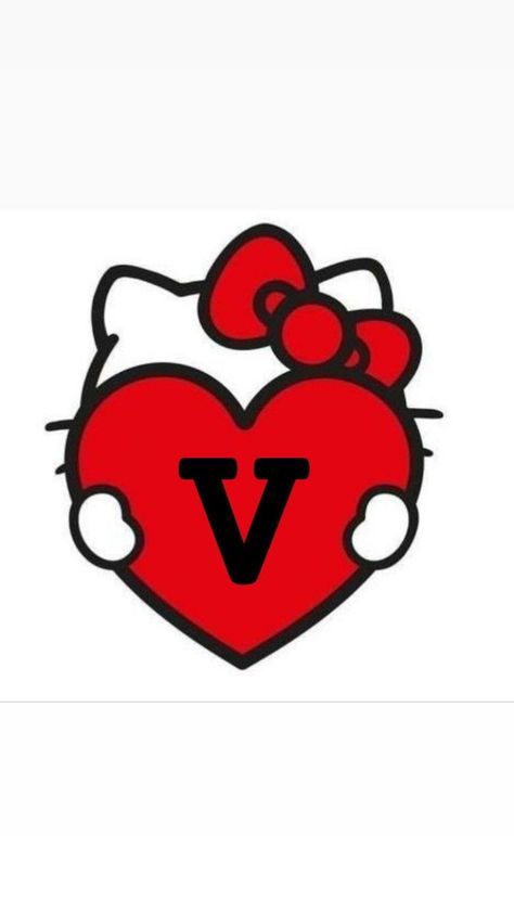 Heart With Letter, V Letter Images, Hello Kitty Heart, Whatsapp Wallpaper Cute, Cute Easy Doodles, Graffiti Writing, Iphone Wallpaper Hipster, Hello Kitty Aesthetic, Hello Kit