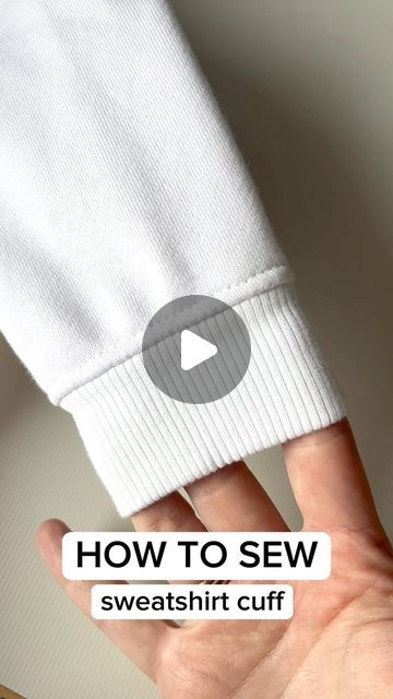 Julija Gobere | Sewing on Instagram: "My favourite way how to sew sweatshirt cuff🤩 That final seam really elevates the entire look💯🙌 A few details about this technique: * pressing half seam to one side and half to the other side will reduce seam bulk when the cuff is folded; * if you want to match cuff seam with sleeve seam - first put a pin through seam connection and make a short seam on sewing machine; matching seams on serger without this stitch will be difficult! * when serging, stretch the cuff to fit sleeve bottom, but don’t stretch the sleeve bottom; * that final seam is optional, but I like to add it for extra touch: it locks serger seam to the sleeve and protects it from rolling; tiny step, but what a difference!🤩 * the final seam is made using straight stitch, stretch needle Sewing Cuffs On Sleeves, How To Sew Cuffs On Sleeves, How To Sew Elastic In Sleeves, How To Seam Knit Pieces Together, Adjustable Hand-stitched Cuff Bracelet, How To Hand Sew A Seam Invisible Stitch, Sewing Up Knitted Seams, Sewing Pillow Cases, Stitch Sweatshirt