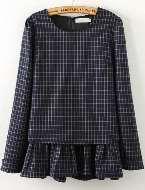 Blouse Outfit Casual, Women Ruffle Blouse, Fashion Tops Blouse, Frock Design, Long Sleeve Plaid, Blouse Outfit, Print Sweatshirt, Mode Inspiration, Casual Blouse