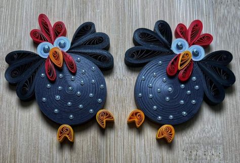 Paper Quilling Chicken, Mini Quilling, Quilling Butterfly, Quilling Animals, Paper Quilling Cards, Quilling Work, Quilling 3d, Paper Quilling Patterns, Quilled Jewellery