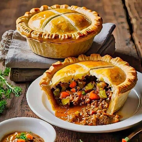 Australian Meat Pies Recipe Mini Meat Pies Muffin Tins, Aussie Pies Recipe, Aussie Meat Pies, Australian Meat Pie Recipe Easy, Australian Meat Pie Recipe, Meats High In Protein, Mince Meat Pie, Aussie Pie, Australian Meat Pie