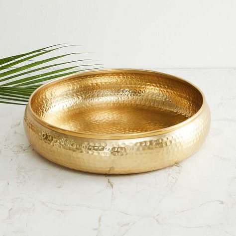 Austin Textured Gold Metal Potpourri Bowl | Gold | Metal Urli Bowl, Fresh Rose Petals, Gold Bowl, Digital Light, Floating Flowers, Romantic Lighting, Hammered Metal, Floating Candles, Gold Texture