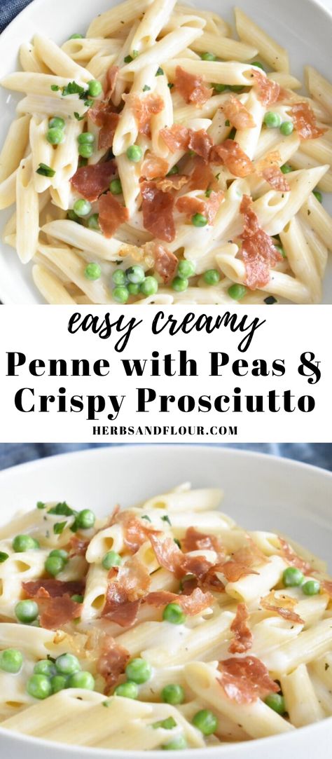 Pea Prosciutto Pasta, Creamy Pasta With Peas And Bacon, Pea And Prosciutto Pasta, Peas And Prosciutto Pasta, Pasta With Peas And Prosciutto, Pasta Peas Prosciutto, Prosciutto And Peas Pasta, Creamy Prosciutto Pasta, Prosciutto Carbonara Pasta