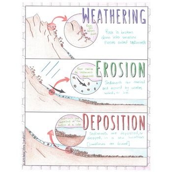 Doodle to Learn: Weathering, Erosion, & Deposition by Read Write Transform Weathering Erosion Deposition Anchor Chart, Weathering Erosion Deposition Anchor, Earth Science Classroom, Weathering Erosion Deposition, Classroom Structure, Homeschooling Science, Sixth Grade Science, Science Anchor Charts, Weathering And Erosion