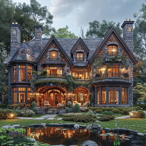 Immerse yourself in traditional English charm at this Tudor Revival-style mansion in Sussex, England. Explore 15000 sqft of sophistication and comfort with six generously proportioned bedrooms. Wander into a fairy-tale garden complete with a serene pond and spacious outdoor living area for alfresco entertaining. Let this image inspire your tranquility and design dreams. Can you envision savoring a cup of tea overlooking this stunning garden? Share your thoughts below! 🌿🏡 #DreamHomeInspiration #LuxuryInteriors #TudorRevival #MansionLiving #SussexEngland #EnglishGarden #LuxuryLifestyle #HomeGoals #InspiringHomes #LuxuryLiving Fancy House Exterior, Cottagecore Mansion, Castle Style Homes, English Style House, Small Mansion, Tudor Mansion, Cottage Mansion, English Tudor Homes, Mansion Plans