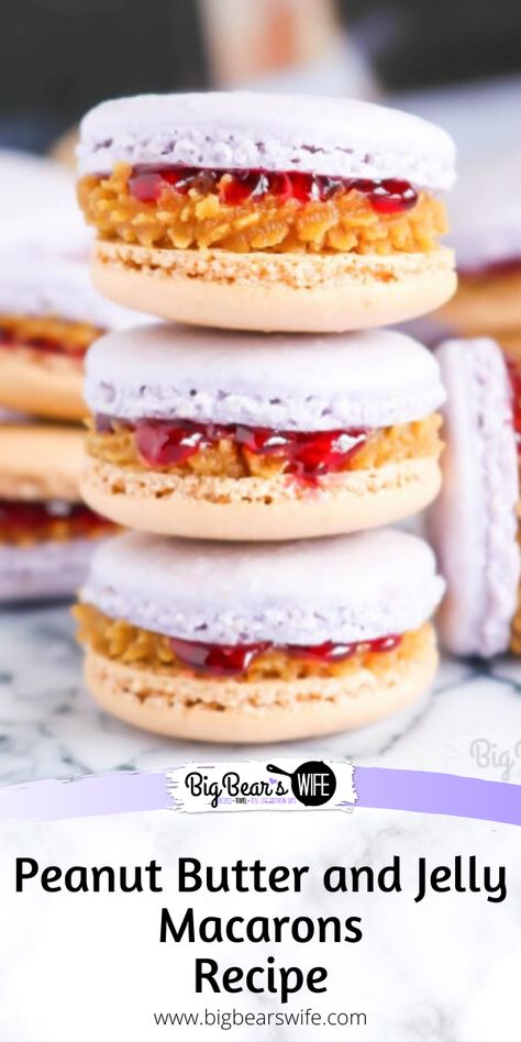 Jelly Food, French Macaroon Recipes, Peanut Butter And Jelly Sandwich, Macaroon Cookies, Jelly Sandwich, Macaron Cookies, Cookie Recipes Homemade, Slow Cooker Desserts, Macaroon Recipes