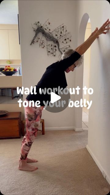 Dr. Kaye Cleave| Proaging Blogger & Fun Seeker on Instagram: "😍 Thanks for the inspiration @yogawithanjaly 🌺 Using a wall as a prop for exercising is effective and especially helpful when toning your belly area bc it’s stable, allowing you to engage your abdominal muscles more effectively.  #WallYoga #CoreToning #YogaTechniques #MindfulMovement #YogaTips #StrengthenFromWithin #YogaAtHome #WallWorkouts #TonedAbs #YogaTransformation #MindBodyConnection #EmpowerYourPractice #BodyMindSpirit #ExploreYourEdges #YogaChallenge #InstaFitFam #HomeWorkout #YogaVideos #UnlockYourPotential #FitnessGoals2024#healthyageing #aging #age #agepositive #aginggracefully #activeaging" Wall Belly Exercises, Yoga Wall Exercises, Wall Ab Workouts At Home, Wall Exercises For Seniors, Standing Wall Exercises, Wall Yoga For Seniors, Night Exercise For Flat Tummy, Belly Reducing Exercise, Wall Yoga Exercises