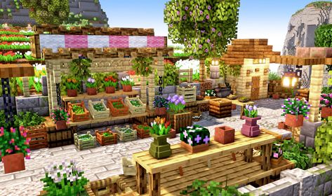 Minecraft Tulip, Minecraft Cottagecore, Minecraft Kitchens, Minecraft Addons, Minecraft Kingdom, Wallpers Pink, Tulip Farm, Ideas Habitaciones, Minecraft Farm