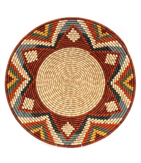 Africa | "Rwenzori Bowl" from southern Uganda | Woven from discarded Millet stalks, naturally dyed raffia and sometimes local grasses | Traditionally used to serve food. Ladies Bags And Purses, Granny Square Shrug, Crochet A Granny Square, How To Crochet For Beginners, Ramadan Cards, Mochila Crochet, Eid Stickers, Display Basket, Eid Cards