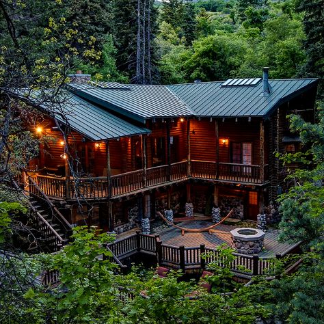 The Log Cabin on The Stream in Sundance, Utah is a great vacation rental cabin just walking distance from the local resort, offered by Mountain Cabins Utah Sundance Utah, Sundance Resort, Cabin Mansion, Mountain Dream Homes, Resort Cabins, Mountain Cabins, Cabin Aesthetic, Healing Center, Cabin In The Mountains